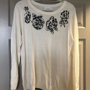 Long sleeve white sweater